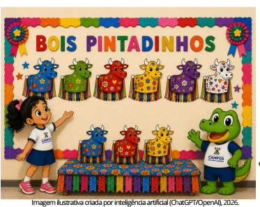 Mural e mesa com Bois Pintadinhos