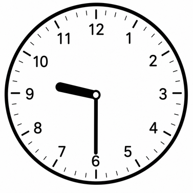 Relógio Analógico marcando 9:30